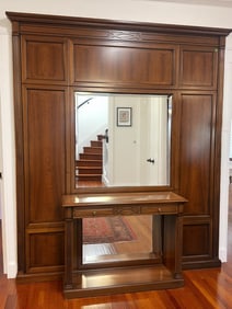 20th c ENTRANCE / HALL CONSOLE WITH BEVELED MIRROR