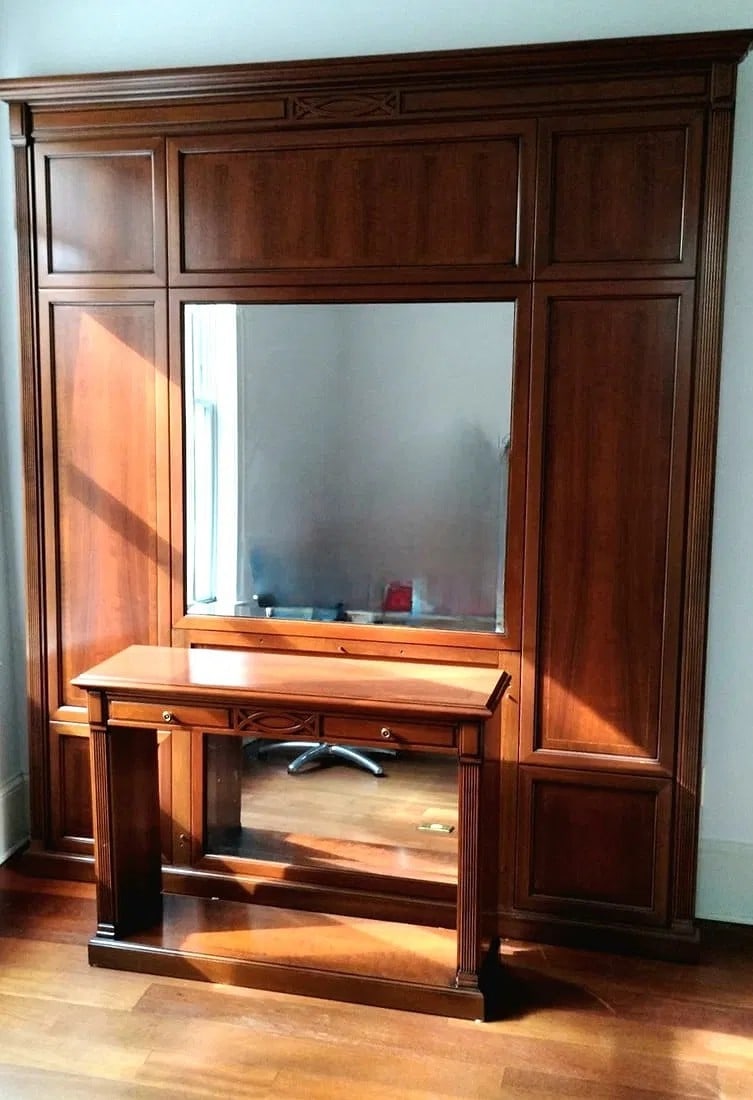 20th c ENTRANCE / HALL CONSOLE WITH BEVELED MIRROR (1 of 3)