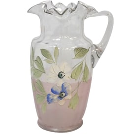 LARGE ENAMELED LEMONADE PITCHER