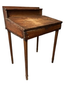ANTIQUE CHERRY PRIMITIVE SCHOOL MASTERS DESK