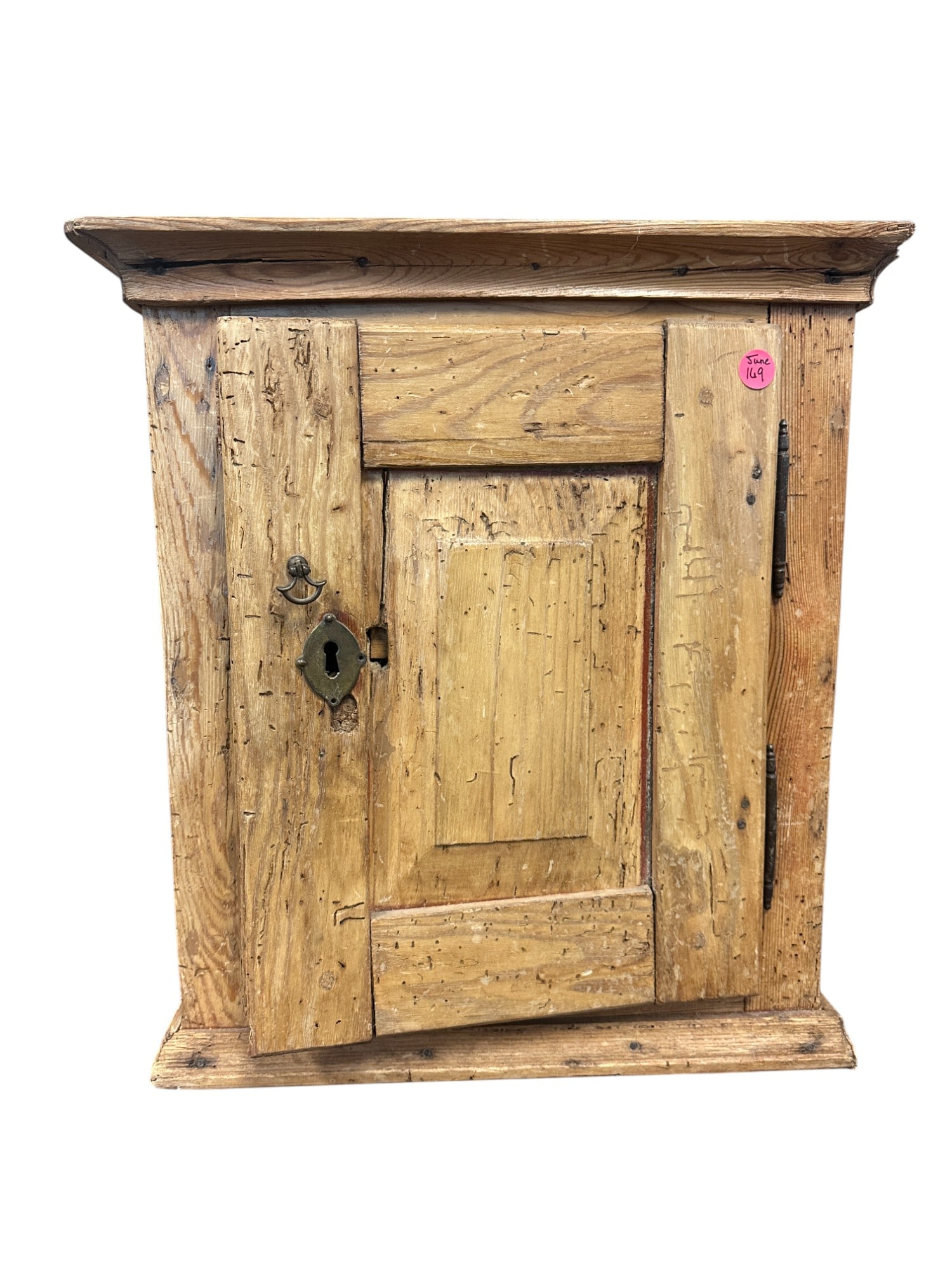 ANTIQUE 19TH C PINE SMALL CABINET / CUPBOARD (1 of 4)