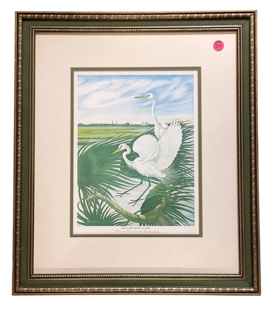 AMERICAN EGRETS ANNE RICHARDSON SIGNED FRAMED PRINT (1 of 3)
