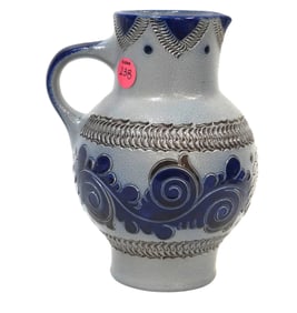 GERMAN FOLK ART POTTERY PITCHER