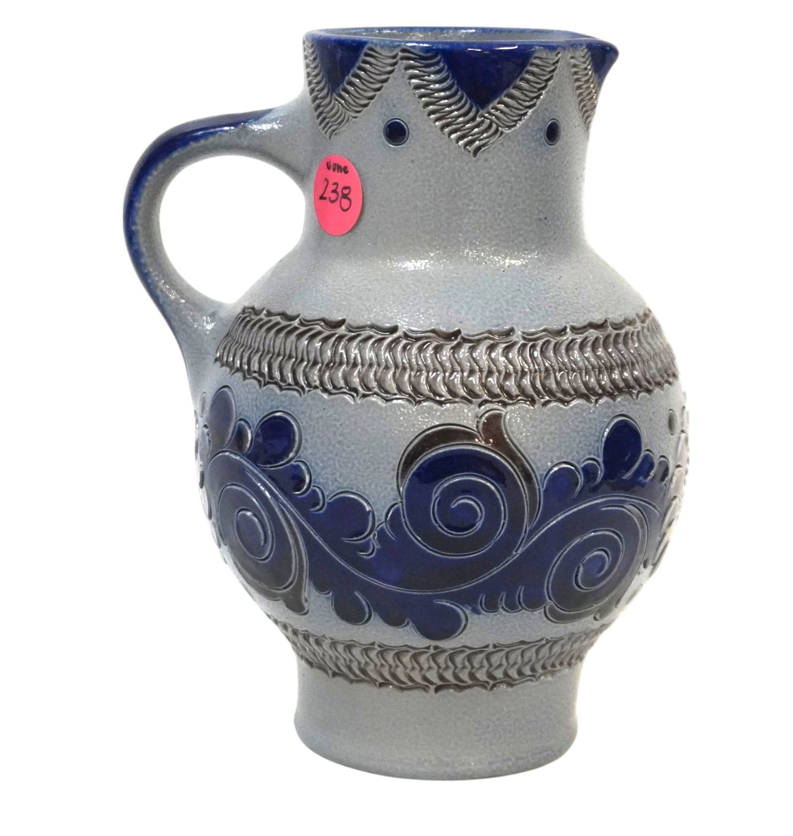 GERMAN FOLK ART POTTERY PITCHER (1 of 4)