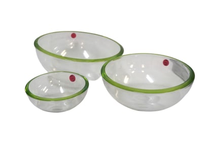 MID CENTURY DANISH STYLE MADE IN GERMANY NESTING GLASS BOWLS - 3 PIECES