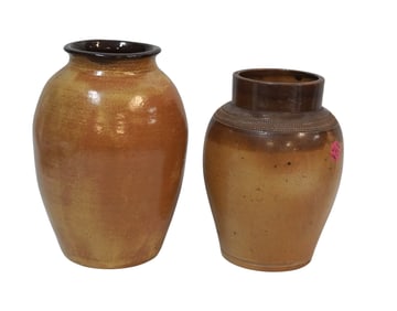 PAIR OF STONEWARE POTTERY VASES/JUGS