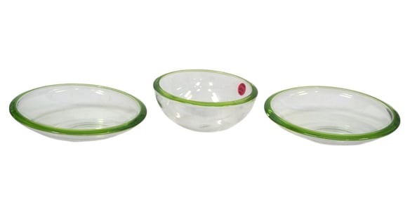 MID CENTURY DANISH STYLE MADE IN GERMANY GLASS BOWL AND DISHES - 3 PIECES
