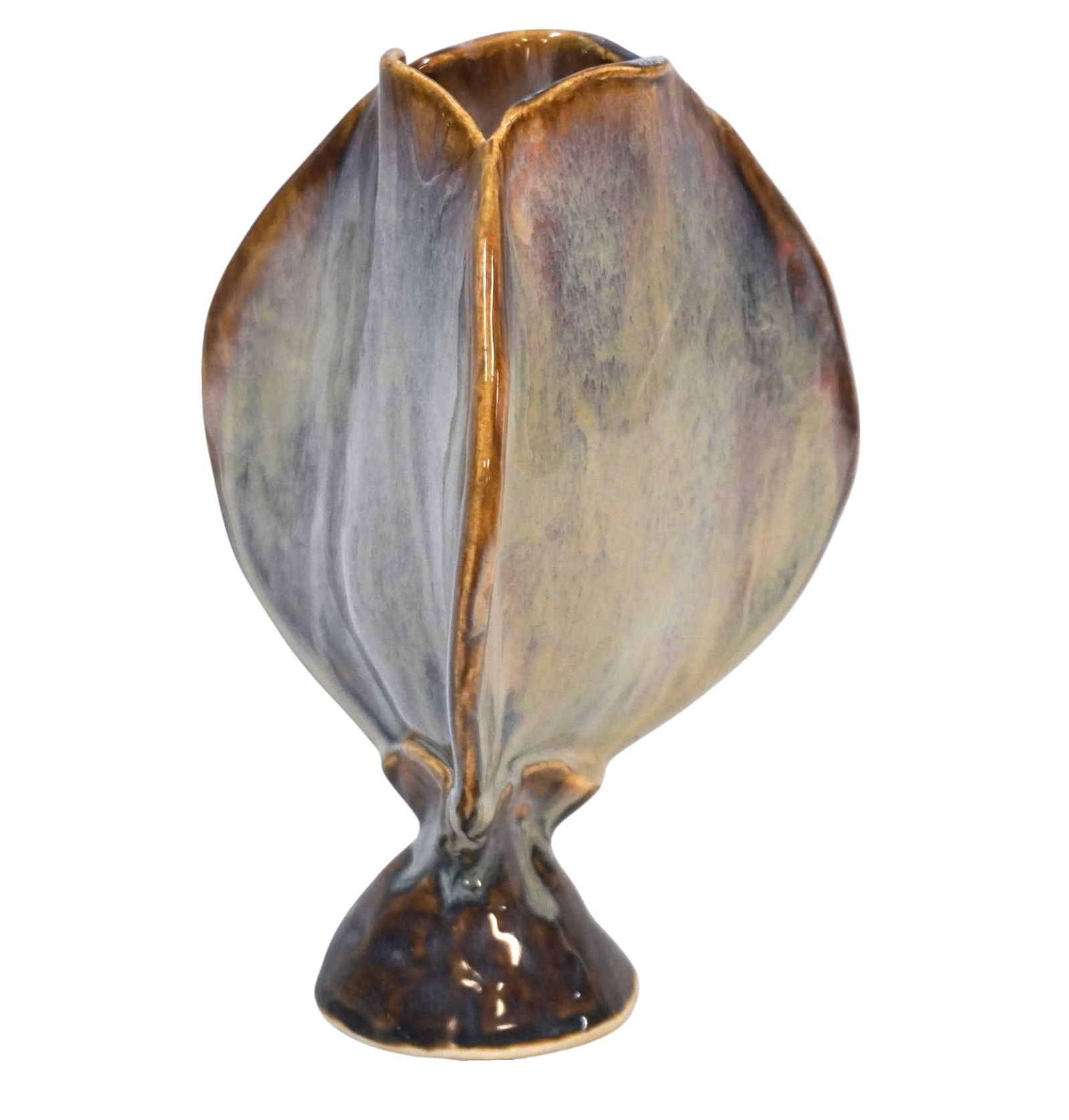 MID CENTURY HANDMADE POTTERY VASE (1 of 5)