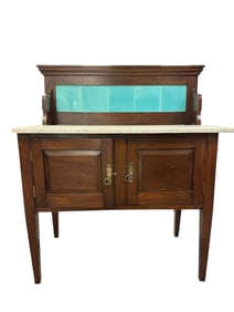 ANTIQUE MAHOGANY WASHSTAND WITH MARBLE TOP