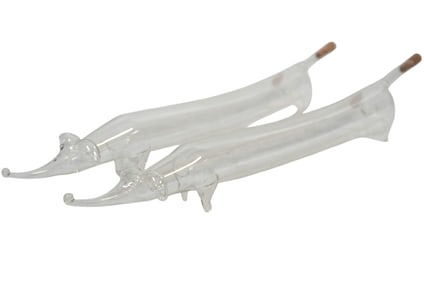 HAND BLOWN GLASS OIL & VINEGAR DASCHUND CRUETS