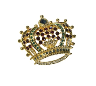 KENNETH JAY LANE CROWN BROOCH