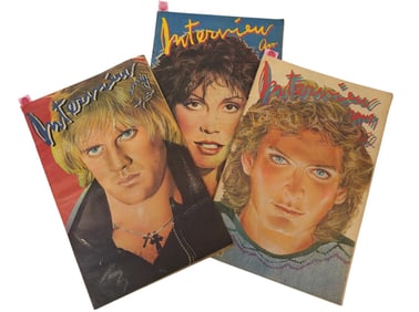 LOT OF 3 VINTAGE INTERVIEW MAGAZINES - REX SMITH, ALEXANDER GODUNOV, AND MARY TYLER MOORE