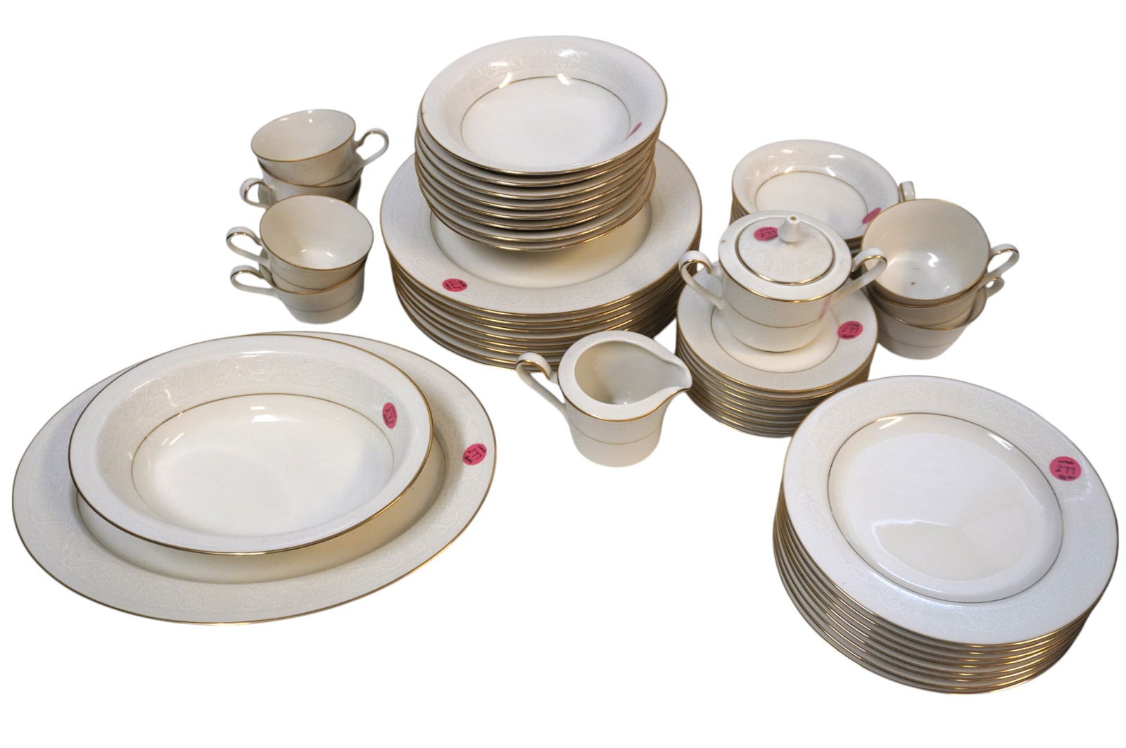 56 PIECES OF NORITAKE IVORY CHINA IN THE PATTERN "TULANE" (1 of 11)