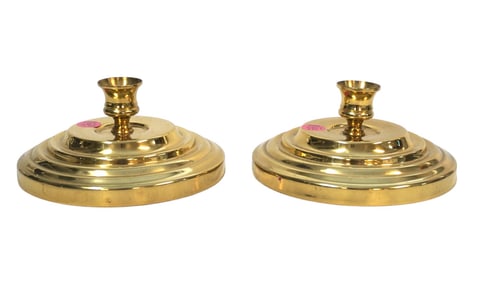 MID CENTURY BRASS CANDLESTICK HOLDERS