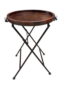 MAHOGANY & IRON FOLDING TABLE
