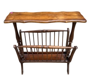 VINTAGE MID CENTURY MAGAZINE RACK SIDE TABLE