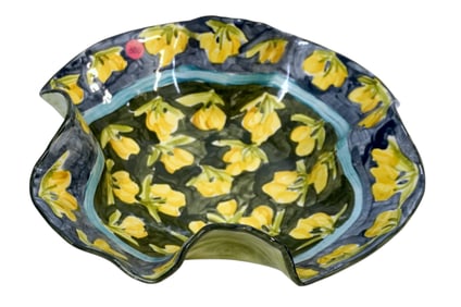 CERAMIC HAND PAINTED STUDIO POTTERY BOWL