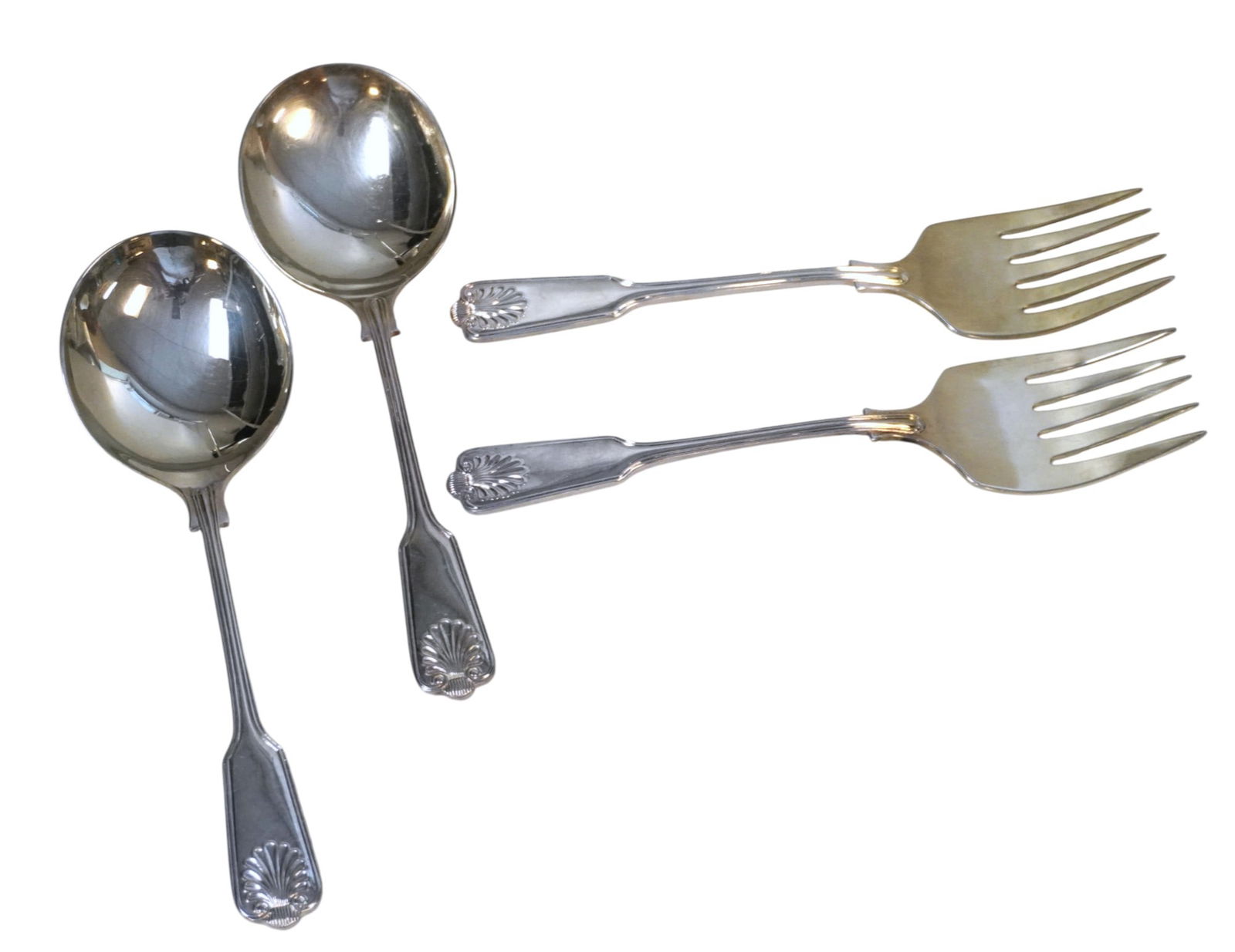 4 PC SHEFFIELD ENGLAND FIDDLE & THREAD SERVING (1 of 5)