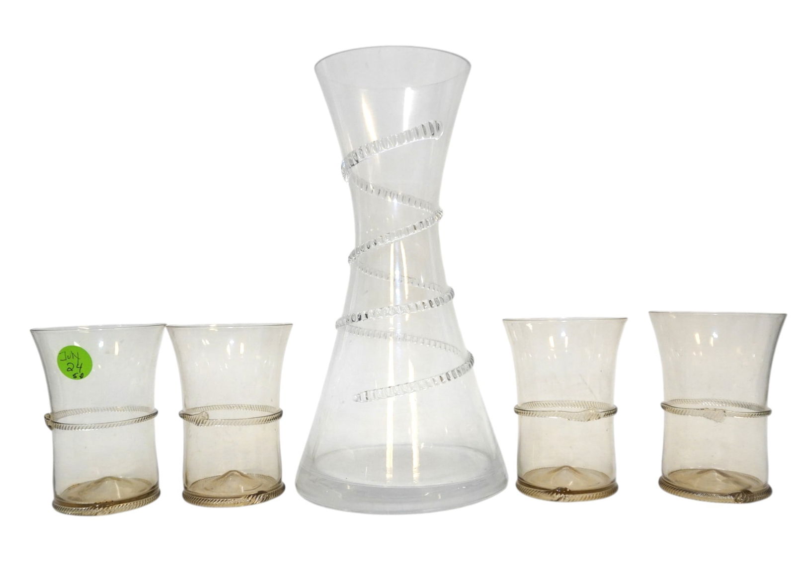 5 PC BOHEME CARAFE & 4 JULISKA SIGNED TUMBLERS (1 of 5)