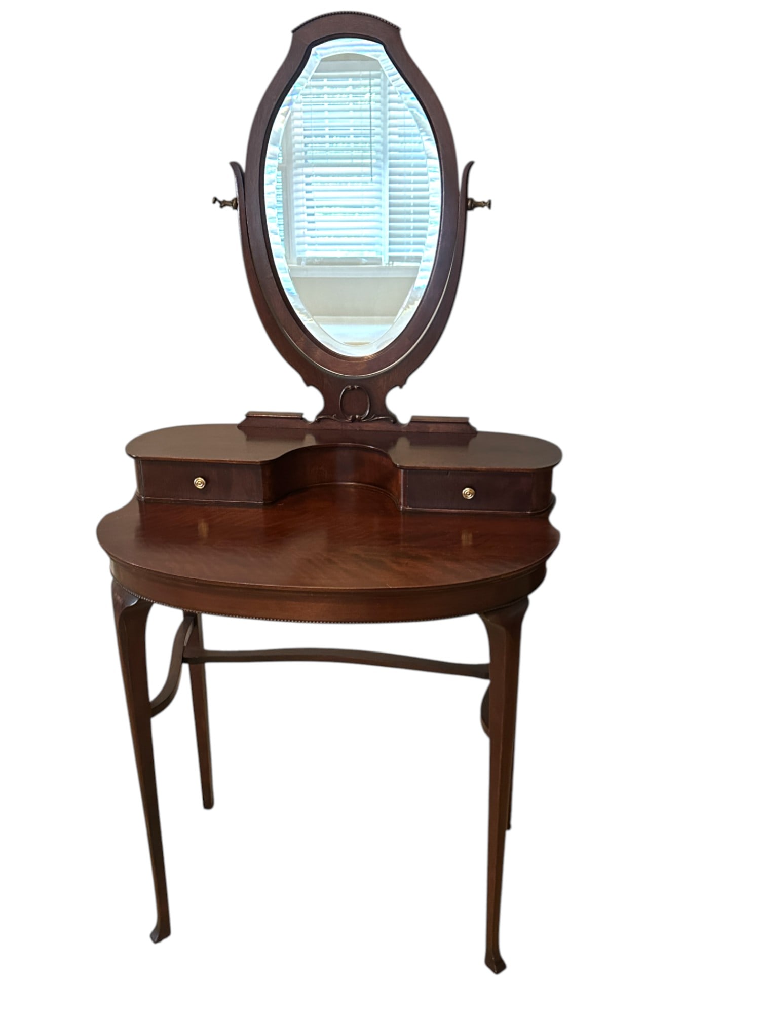 ANTIQUE FLAME MAHOGANY VANITY BEVELED GLASS (1 of 4)