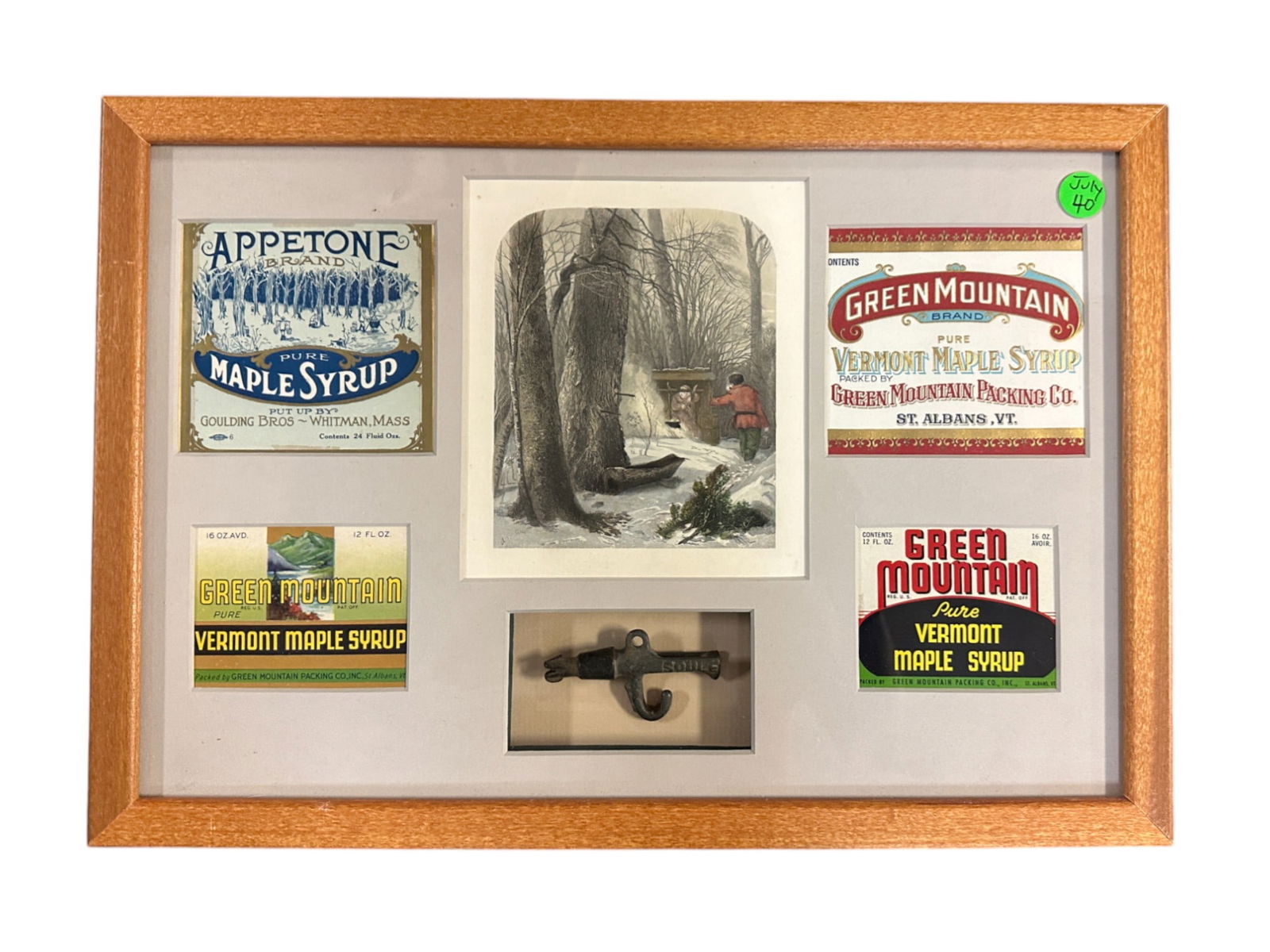 ANTIQUE VERMONT MAPLE SYRUP FRAMED GROUPING (1 of 3)