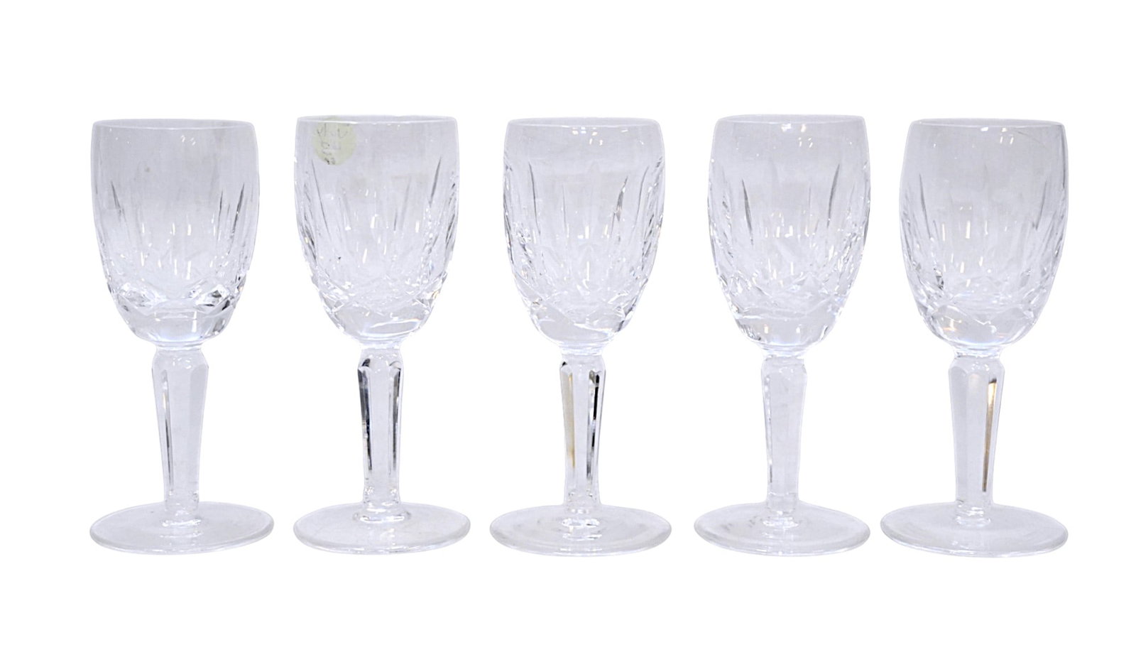 5 WATERFORD CRYSTAL KILDARE SHERRY GLASSES: 5 Waterford Crystal Kildare Sherry Glasses. Each 5 1/4". Weight combined 1 lb 14 oz.