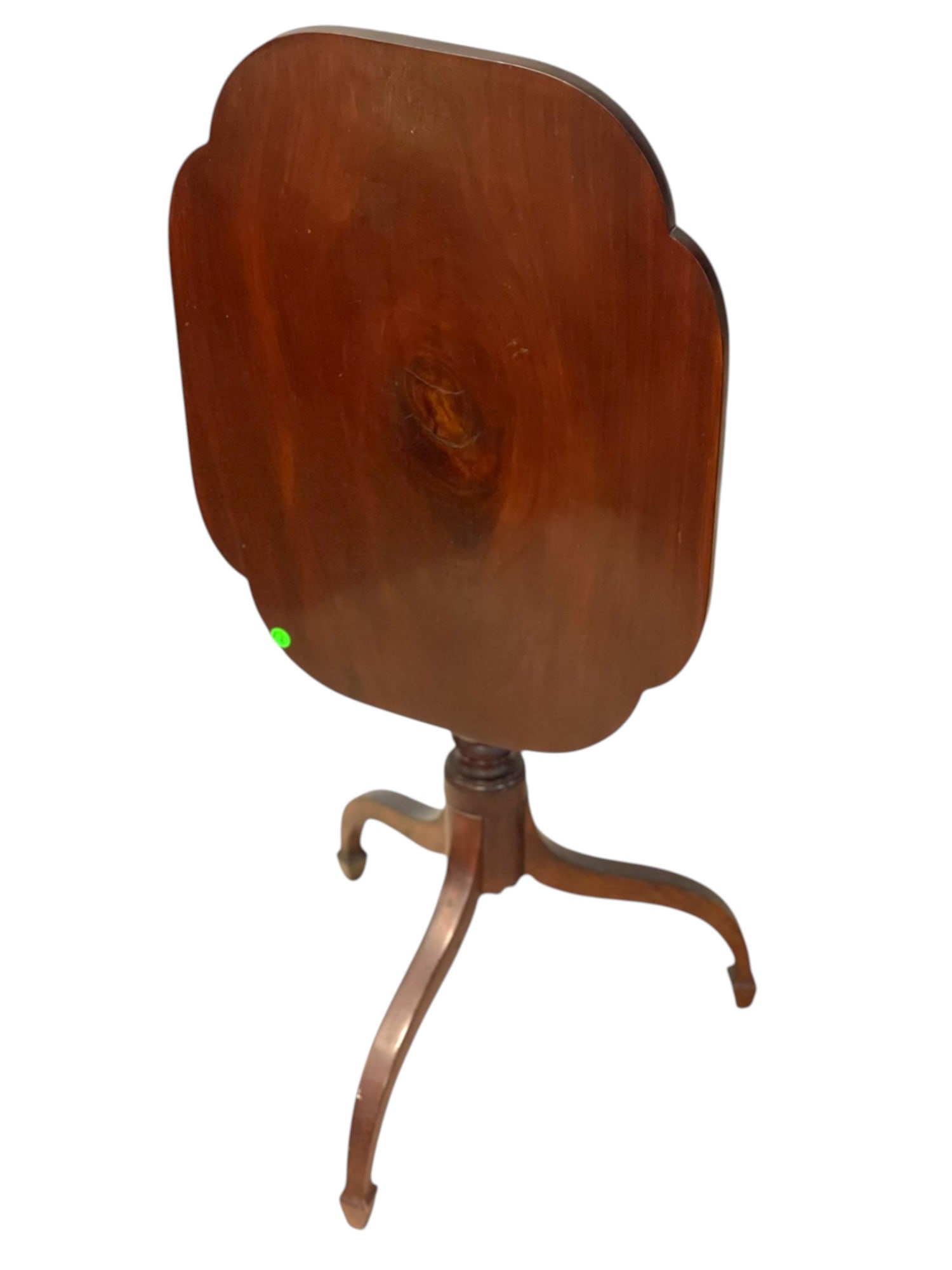 MAHOGANY QUEEN ANNE STYLE TILT TOP CANDLE STAND (1 of 5)