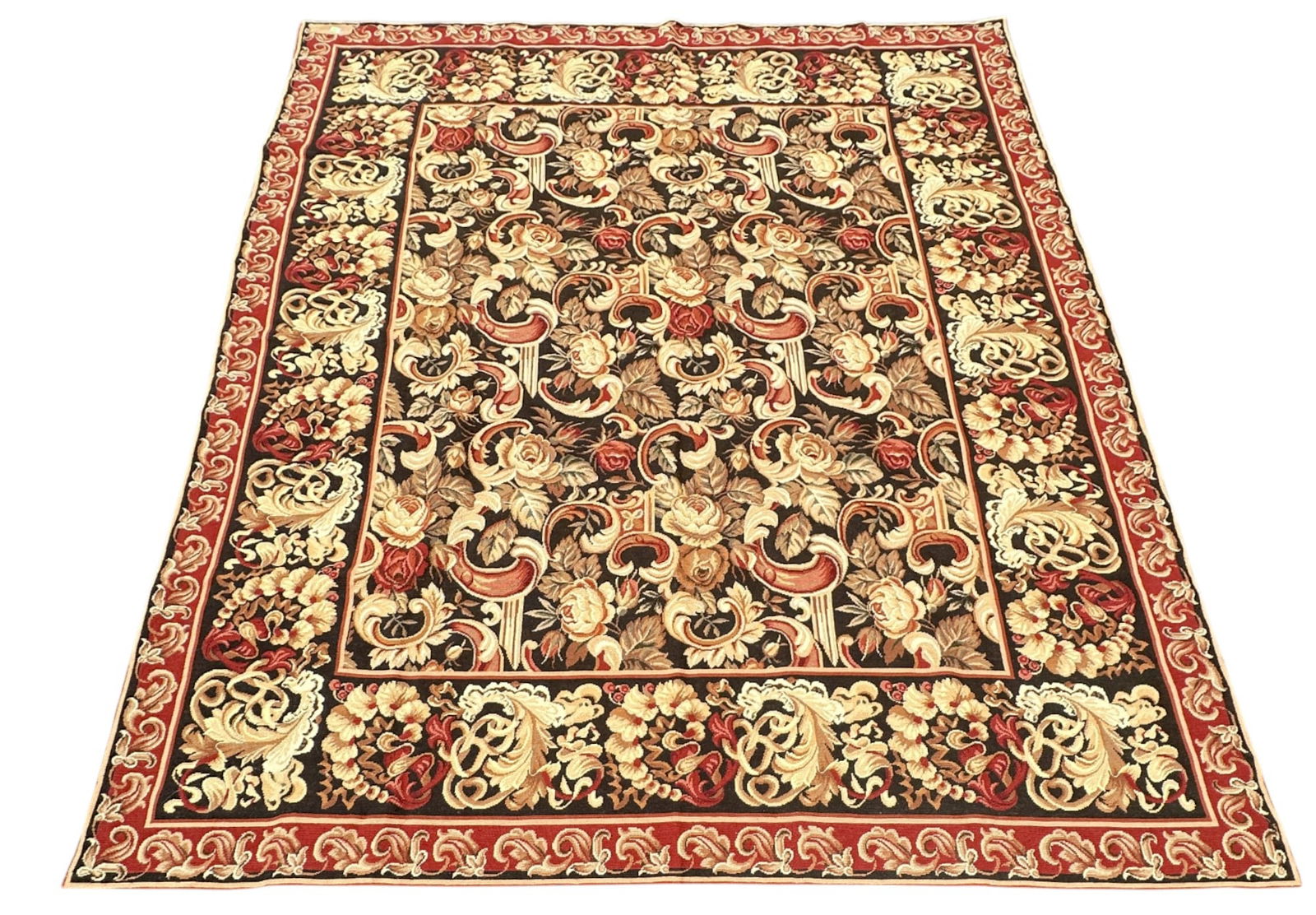 LARGE WOOL NEEDLEPOINT RUG 9.9 FT X 7.9 FT (1 of 5)
