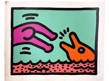 KEITH HARING SIGNED POP SHOP V PLATE 1