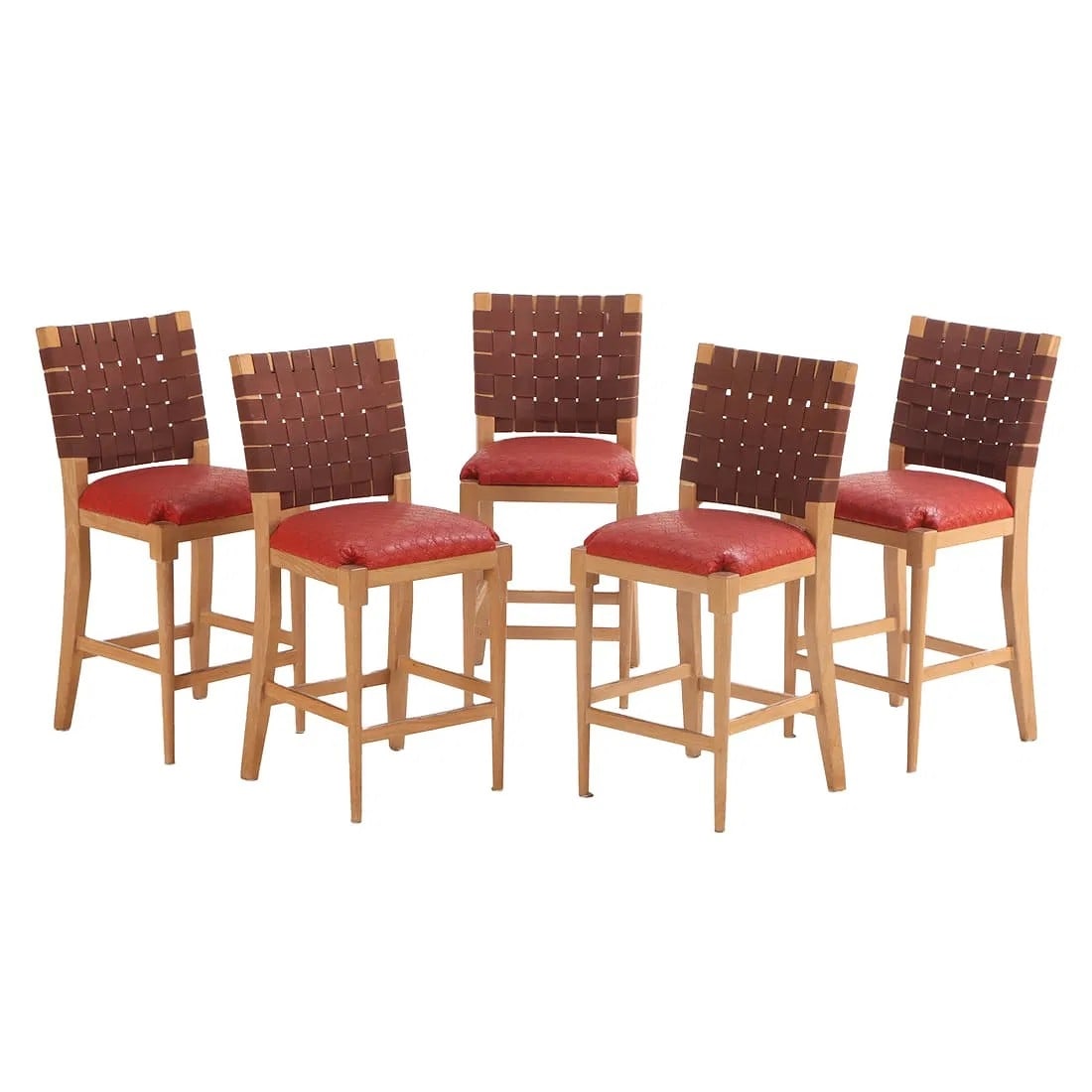 FIVE NIEDERMAIER CERUSED OAK BAR / COUNTER STOOLS (1 of 4)