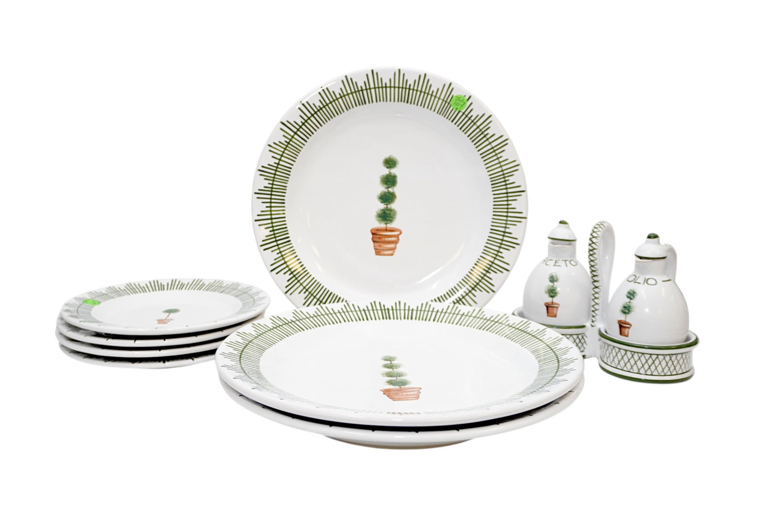 9 PC GIARDINO DERUTA CHARGERS - OIL & VINEGAR - SALADS (1 of 5)