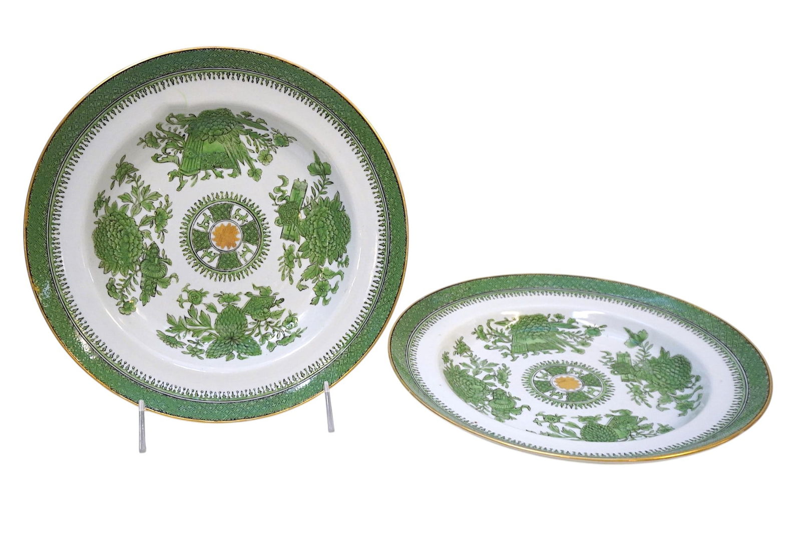 PAIR ANTIQUE CHINESE EXPORT FITZHUGH PLATES (1 of 4)