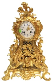 ANTIQUE FRENCH GILDED BRONZE CLOCK