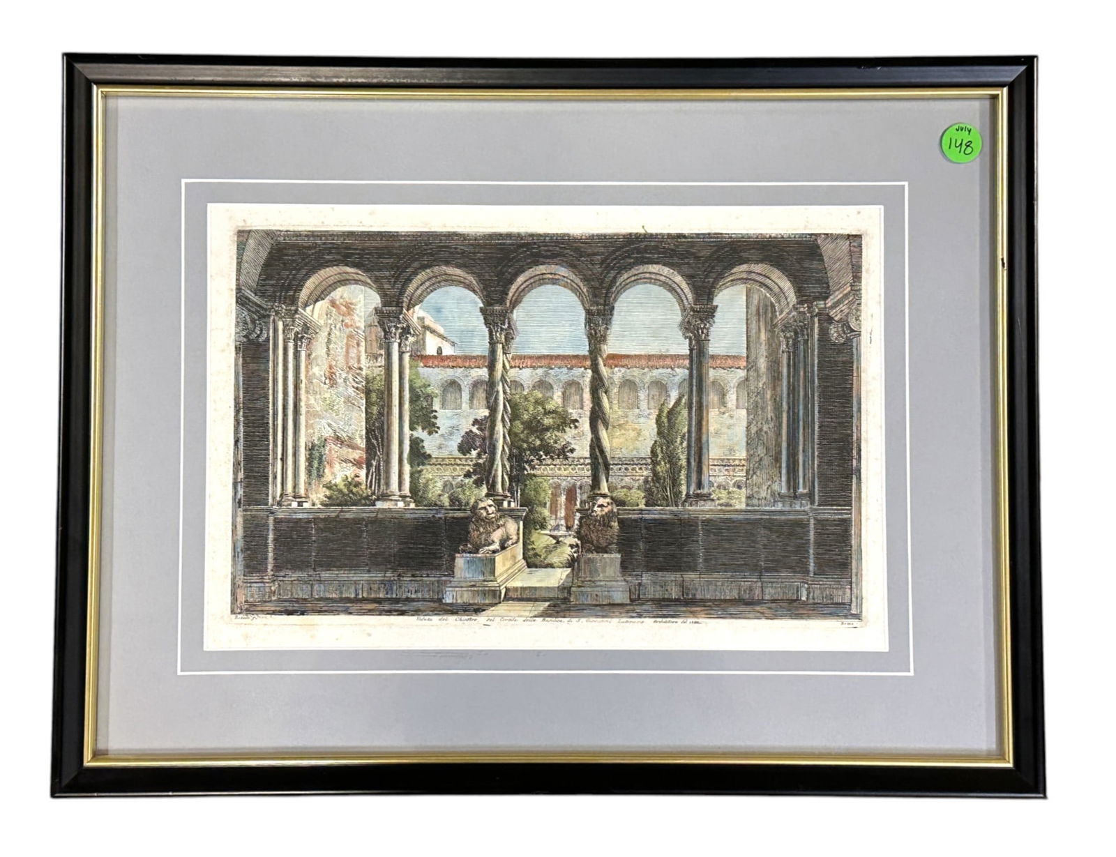 LUIGI ROSSINI (1790-1867) VIEW OF SAINT JOHN LATERAN COURTYARD (1 of 3)