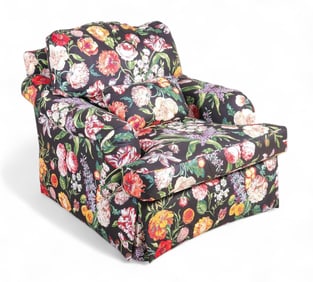 GRAFTON FURNITURE CO FLORAL LOUNGE CHAIR