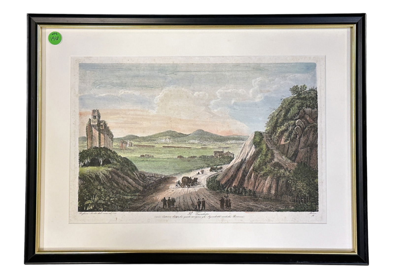 LUIGI ROSSINI (1790-1867) IL TAVOLATO HAND COLORED ETCHING (1 of 2)