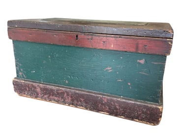 ANTIQUE CONTINENTAL PAINTED TRUNK