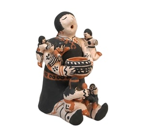 MARILYN HENDERSON RAY (B.1954, ACOMA) STORYTELLER FIGURINE SIGNED