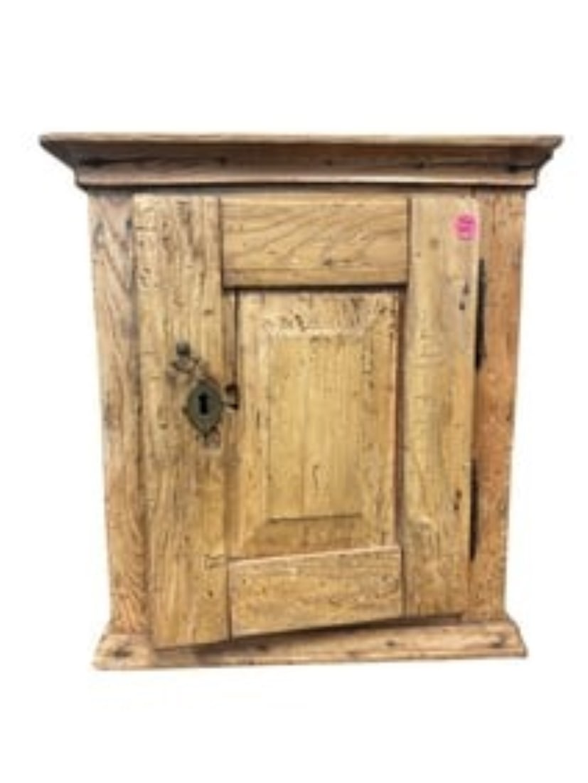 ANTIQUE 19TH C PINE SMALL CABINET / CUPBOARD (1 of 4)