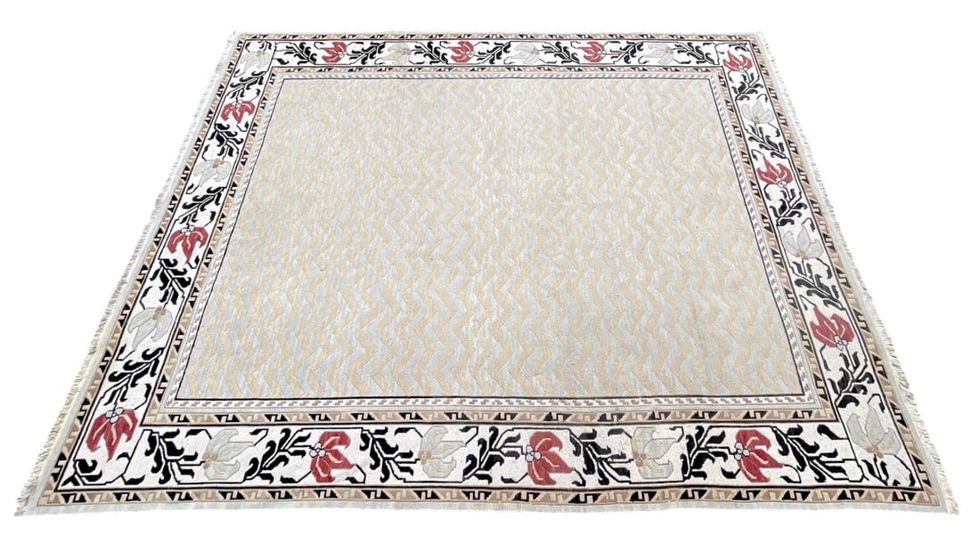 CONTEMPORARY HAND KNOTTED RUG 9 1/2' (1 of 7)