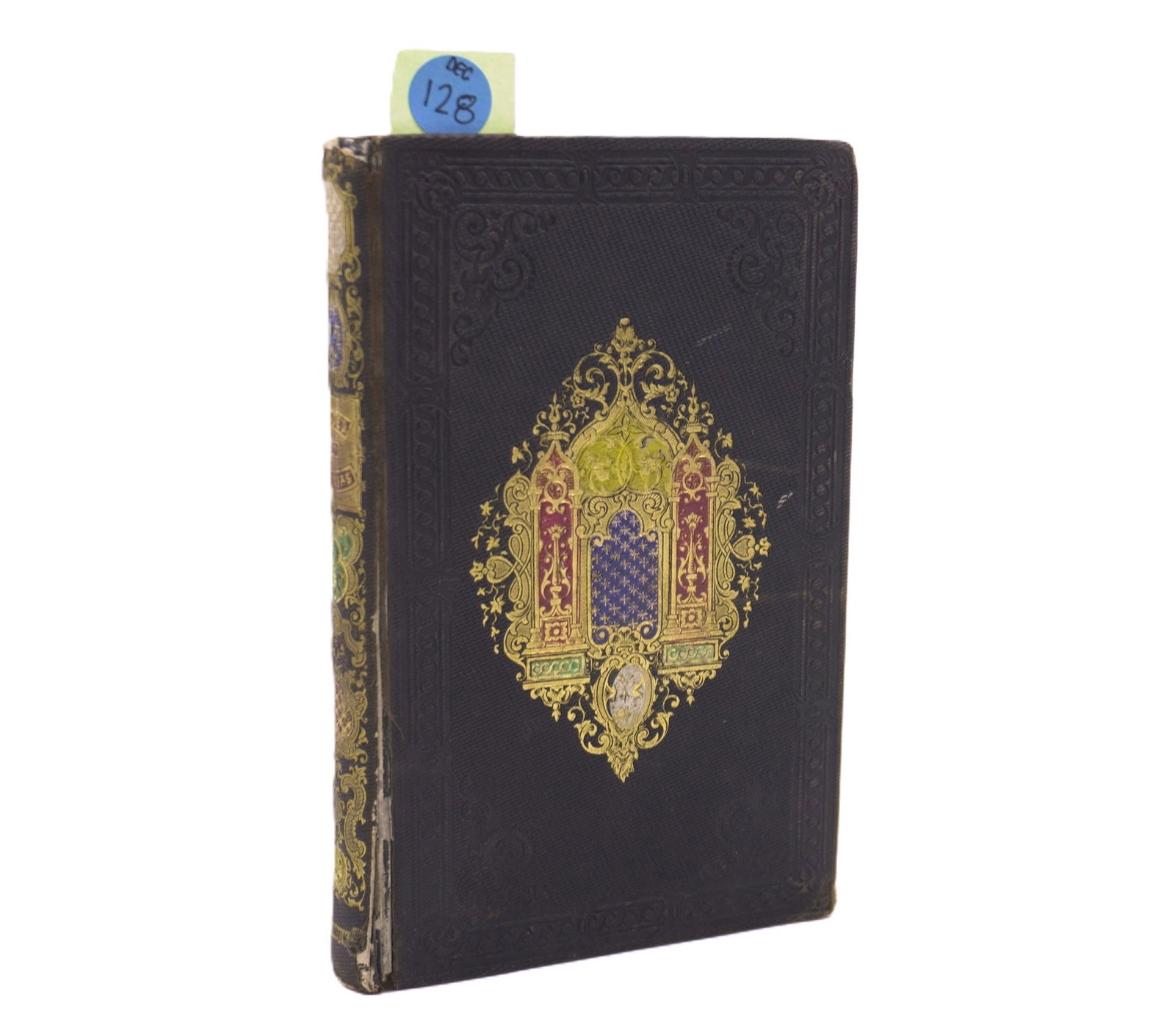 FRENCH CARTONNAGE ANTIQUE BOOK "ETUDES ET PLAISIRS": French Cartonnage Antique Book, A. Dubois de Thainville "Etudes et plaisirs" (Studies and Pleasures). Published circa mid 1800s by P.C. Lehuby in Paris, France. This books cover is a masterpiece of Fr