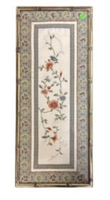 FRAMED CHINESE SILK EMBROIDERY PANEL