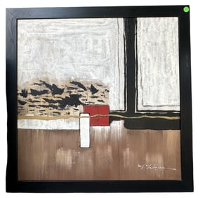 FRAMED ORIGINAL ABSTRACT PAINTING SIGNED