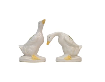 PAIR OF PORCELAIN GEESE