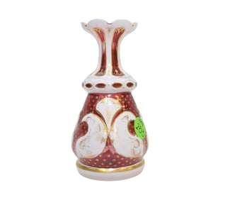 SMALL BOHEMIAN OPALINE GLASS BOTTLE