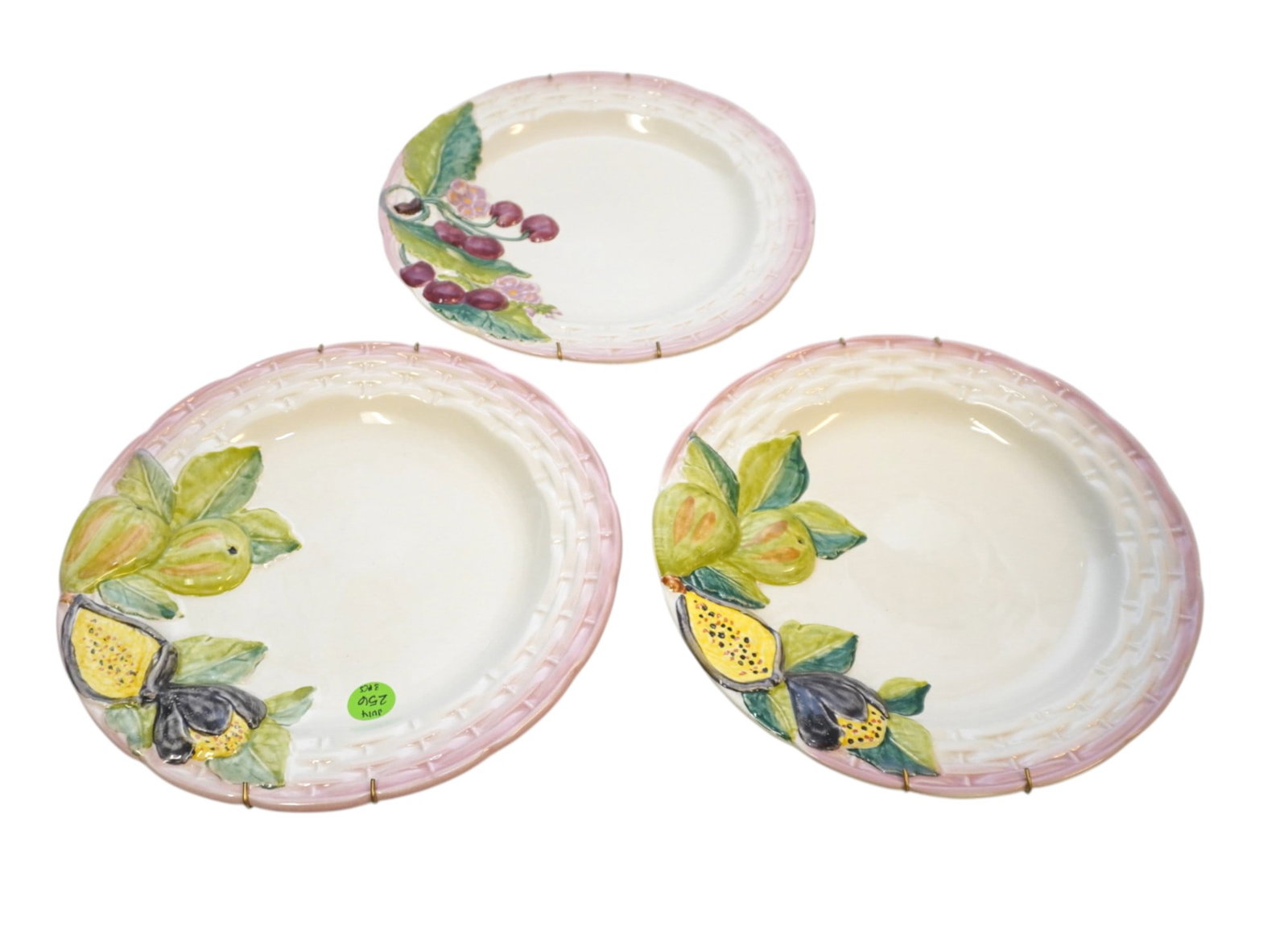 3 DECORATIVE PORCELAIN PLATES: 3 Decorative Porcelain Plates Made in Portugal. Each measures 9.25" in dia. Total lot weight is 2 lbs 15 oz.