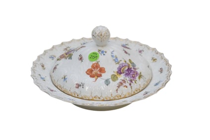LS&S CARLSBAD AUSTRIA PORCELAIN COVERED SERVING DISH