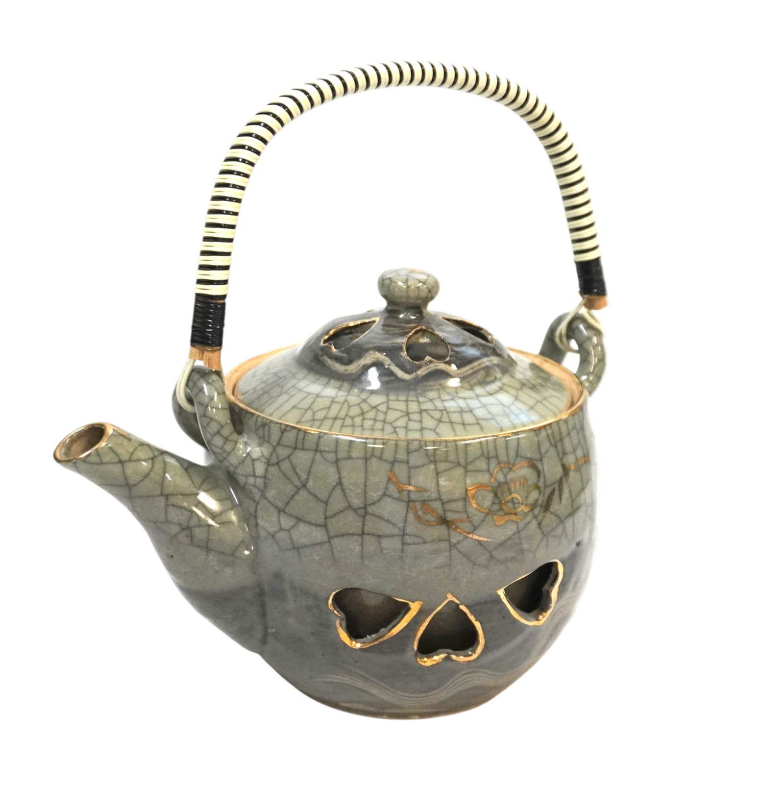 VINTAGE OTAGIRI SOMA WARE SOMAYAKI TEA POT (1 of 8)