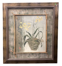 DESIGNER FRAMED ORCHID PRINT DE BORCHEGRAVE