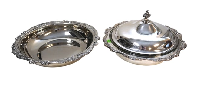 2 SILVERPLATE BOWLS COVERED GORHAM +
